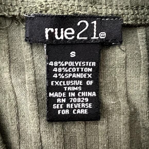 Rue 21 Green Bodycon Ribbed Cut Out Dress - Picture 6 of 7